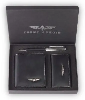 Pilot Wallet Set aus Leder