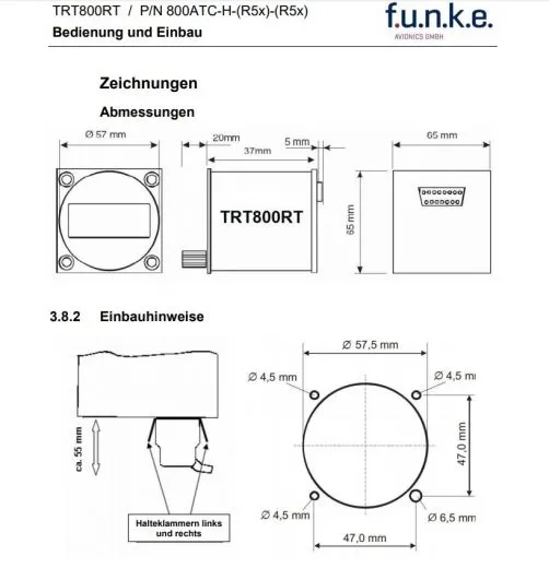 Doppelsitzer-Bedienteil TRT800RT-LCD, 57mm Rundgehäuse