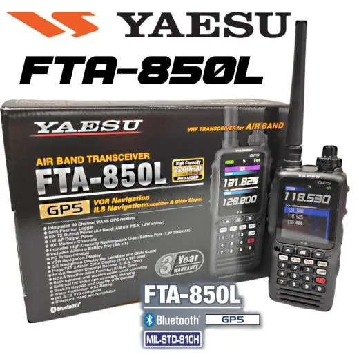 Yaesu FTA-850L Flugfunk Handfunkgerät 8.33 kHz VOR ILS GPS Bluetooth